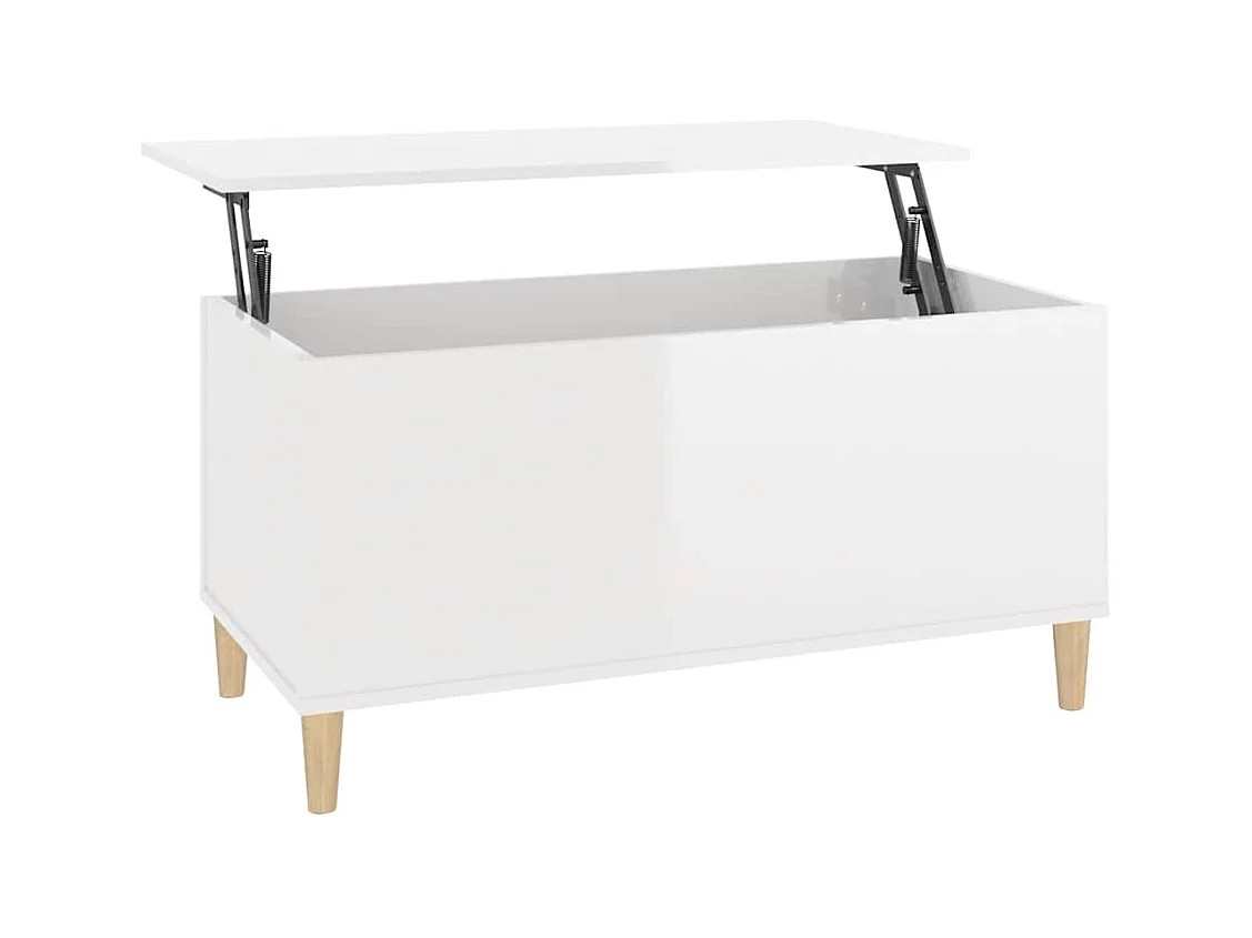 Table basse salon-Table d'appoint Blanc brillant 90x44,5x45 cm Bois d'ingénierie SHL20094