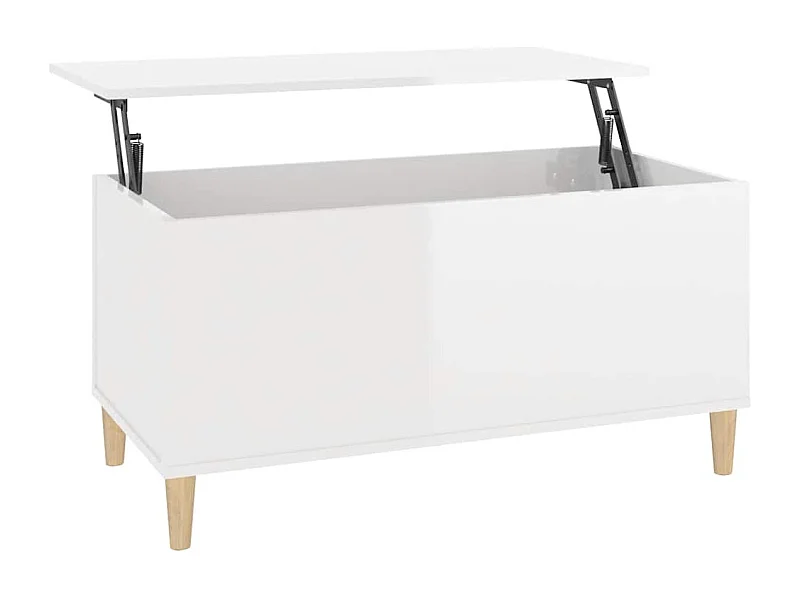 Table basse salon-Table d'appoint Blanc brillant 90x44,5x45 cm Bois d'ingénierie SHL20094