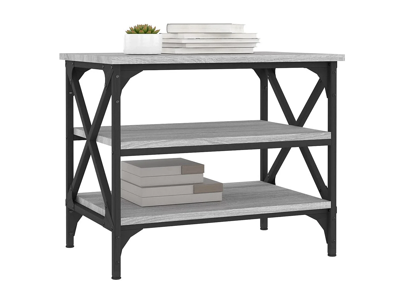 Table basse salon-Table d'appoint Sonoma gris 55x38x45 cm Bois d'ingénierie SHL11779