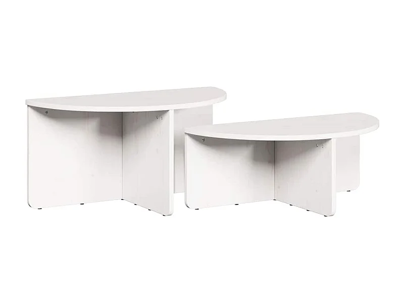 Tables basses salon-Tables d'appoint 2 pièces Blanc 79x39.5x40 cm Bois de pin massif SHL24298