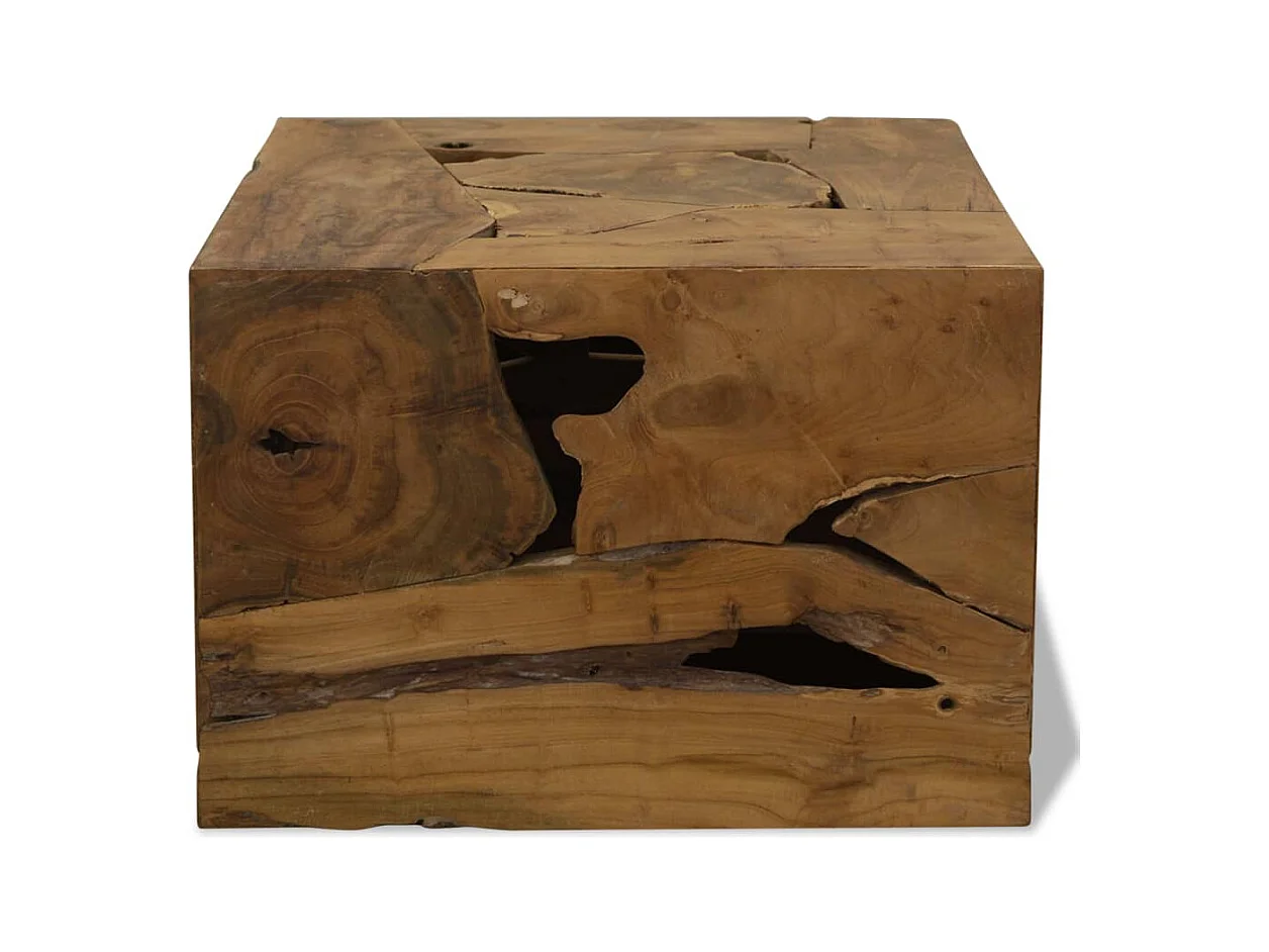Table basse salon-Table d'appoint 50x50x35 cm Teck véritable Marron SHL51027