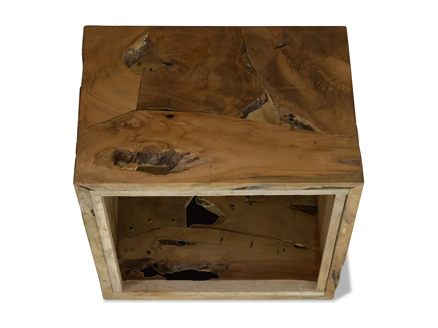 Tavolino da Caffè in Autentico Legno di Teak 50x50x35cm Marrone SHL3979