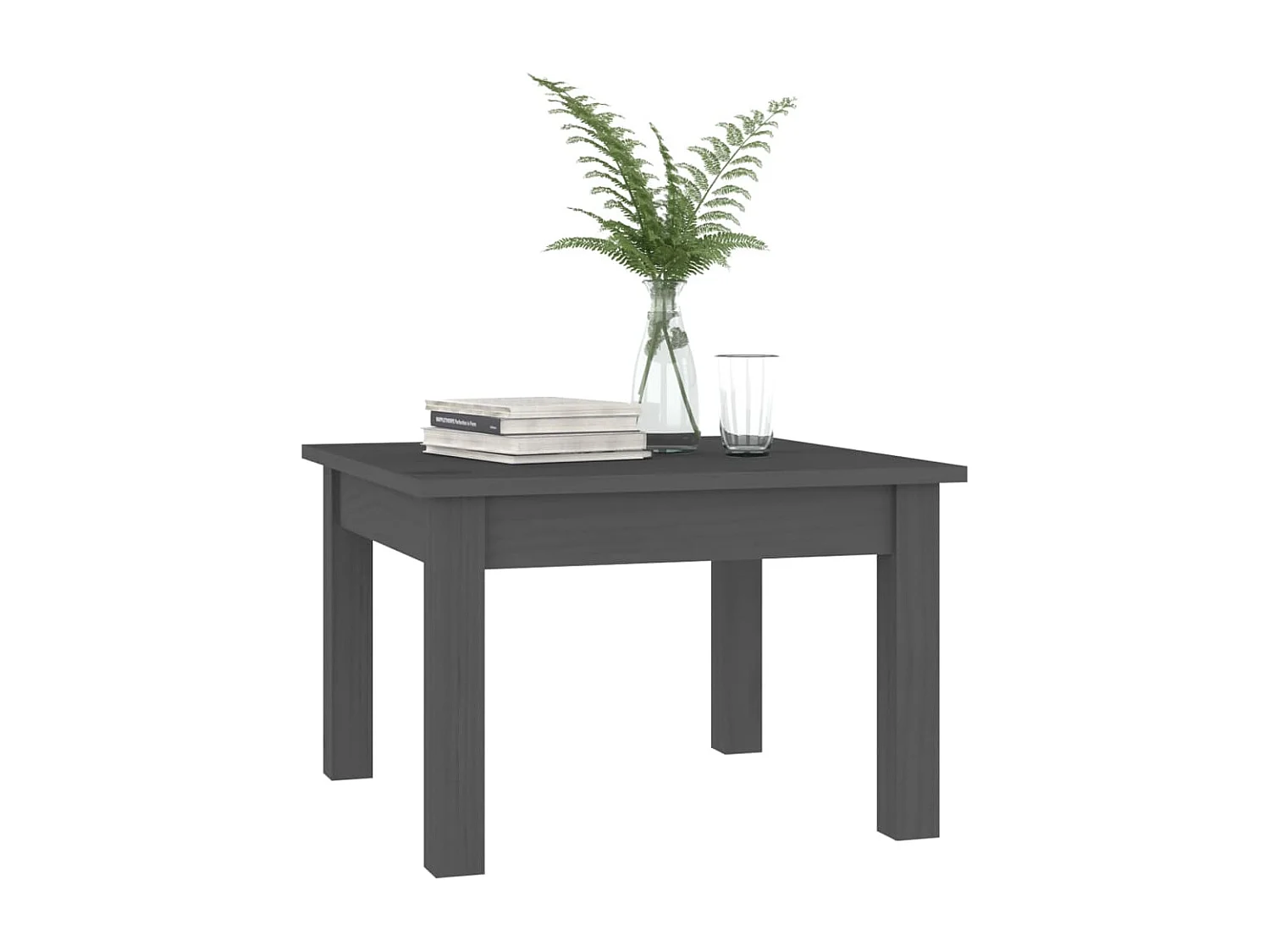 Table basse salon-Table d'appoint Gris 45x45x30 cm Bois massif de pin SHL69516