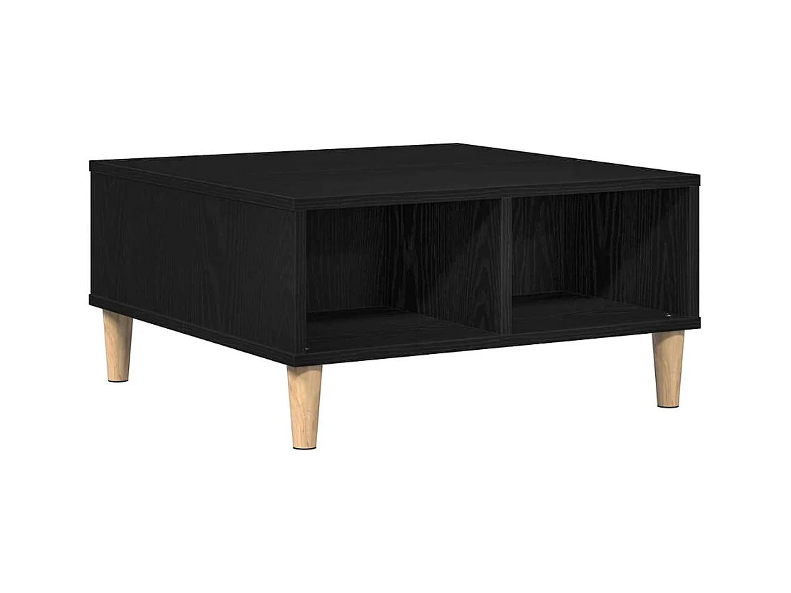 Table basse salon-Table d'appoint chêne noir 60x60x30 cm bois aggloméré SHL42544