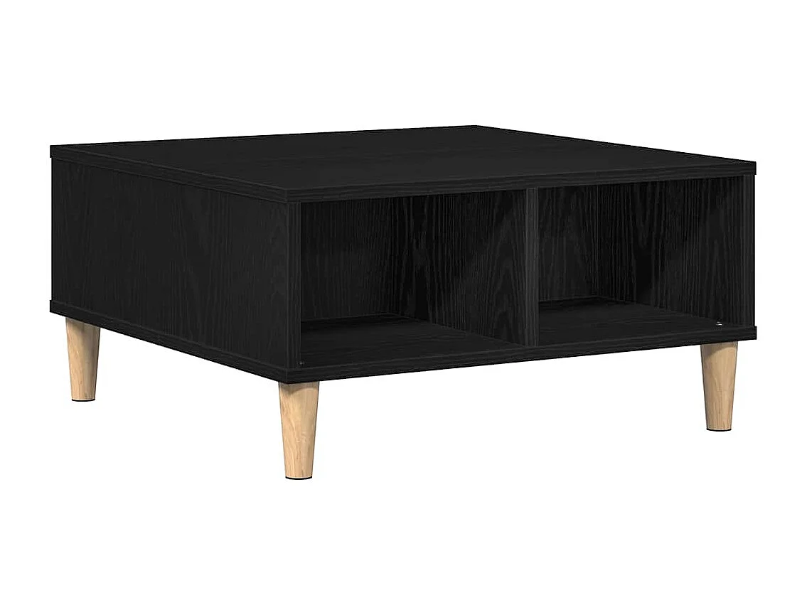 Table basse salon-Table d'appoint chêne noir 60x60x30 cm bois aggloméré SHL42544
