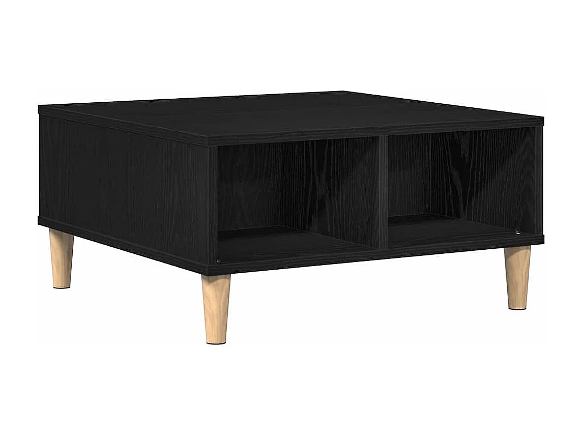 Table basse salon-Table d'appoint chêne noir 60x60x30 cm bois aggloméré SHL42544