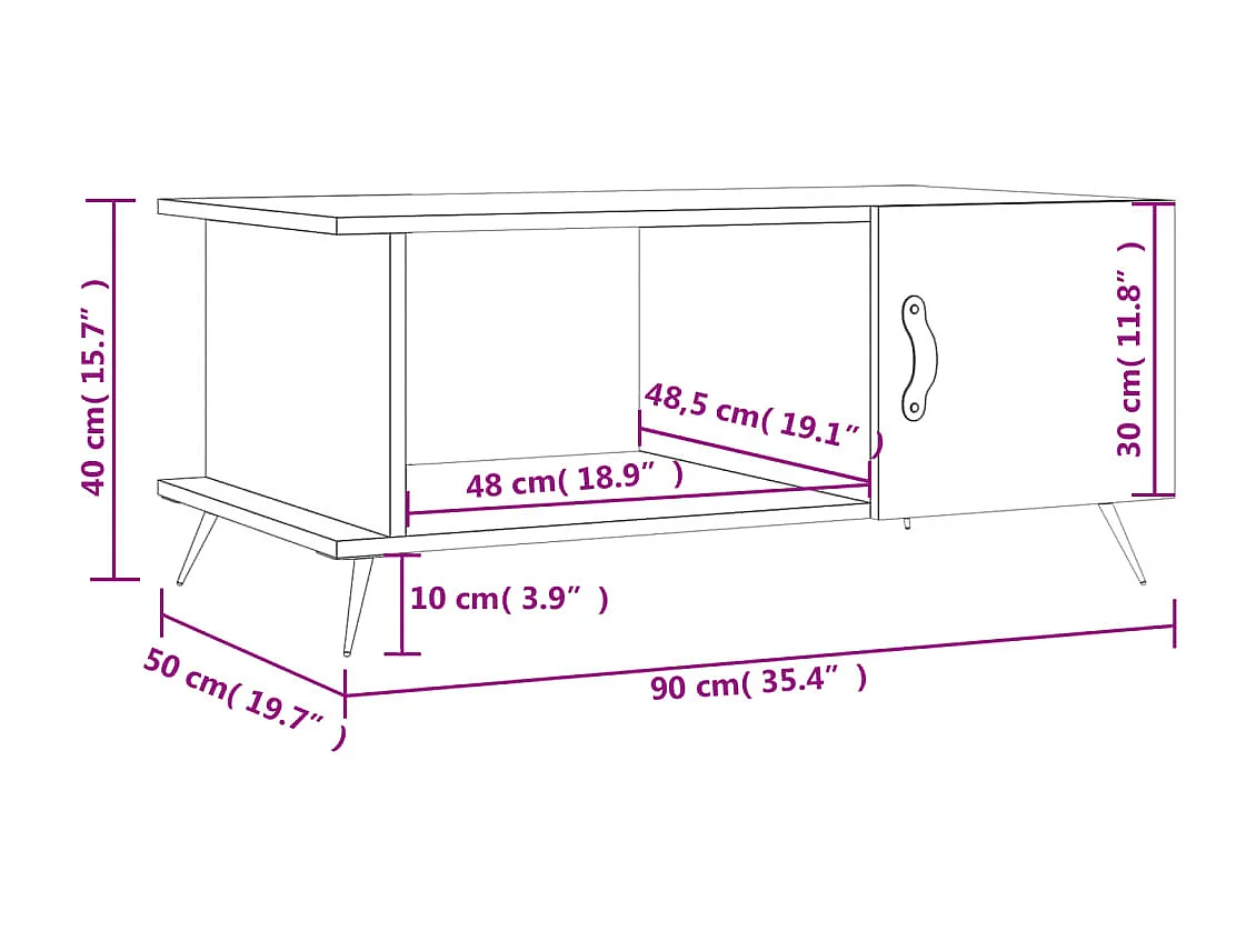 Mesa de centro | Mesa auxiliar madera de ingeniería roble Sonoma 60x50x40 cm SHL3220