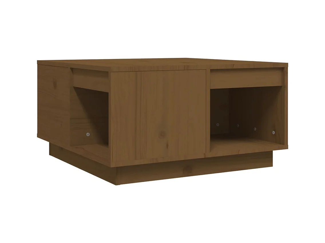 Mesa de centro | Mesa de apoio 60x61x32.5 cm madeira pinho maciça castanho-mel