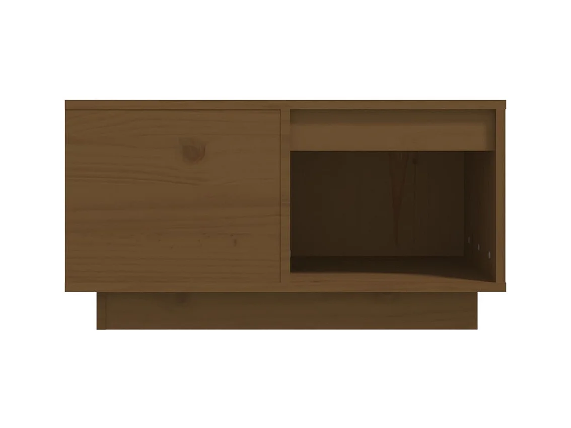 Mesa de centro | Mesa de apoio 60x61x32.5 cm madeira pinho maciça castanho-mel