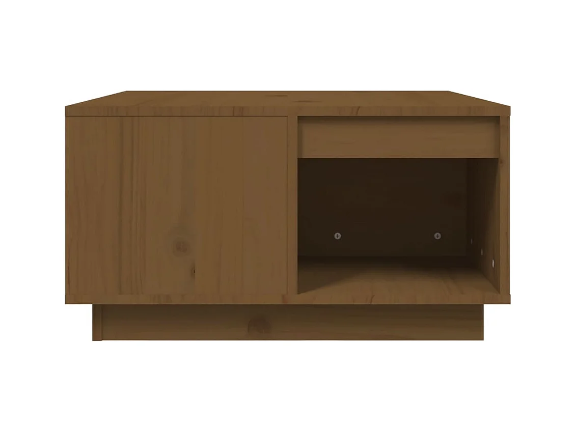 Mesa de centro | Mesa de apoio 60x61x32.5 cm madeira pinho maciça castanho-mel