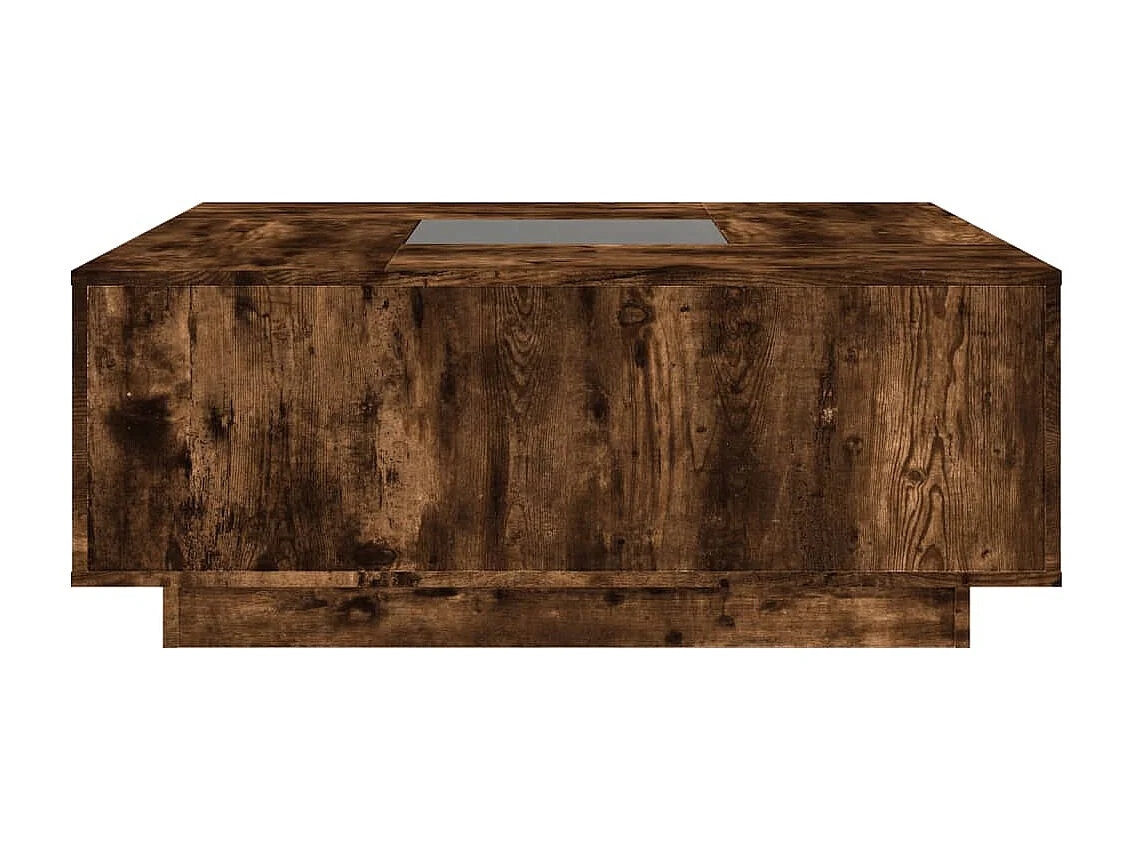 Table basse salon-Table d'appoint avec LED infini chêne fumé 100x100x40 cm SHL9912
