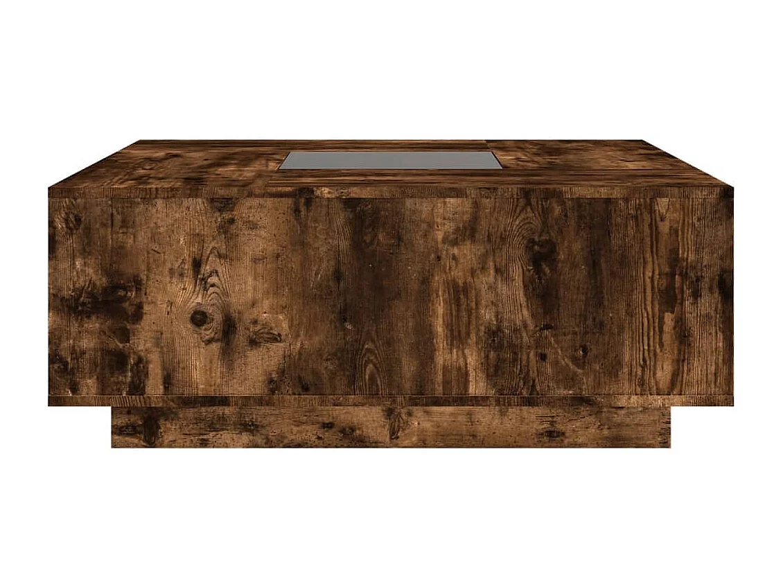 Table basse salon-Table d'appoint avec LED infini chêne fumé 100x100x40 cm SHL9912
