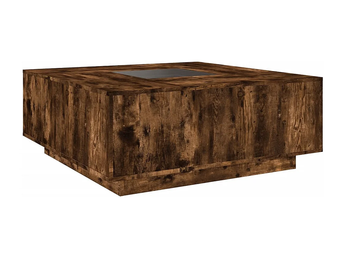 Table basse salon-Table d'appoint avec LED infini chêne fumé 100x100x40 cm SHL9912