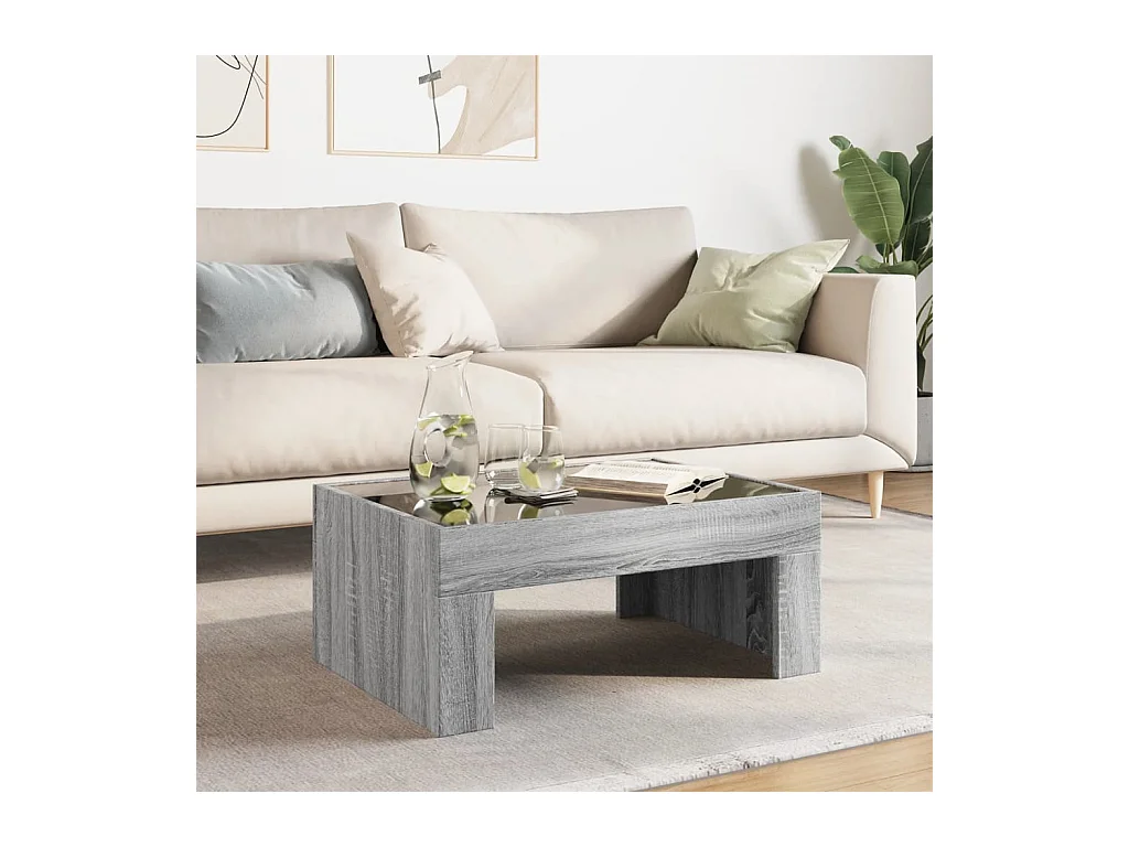 Mesa de centro-Mesa auxiliar madera de ingeniería blanco 110x65x48 cm SHL178402