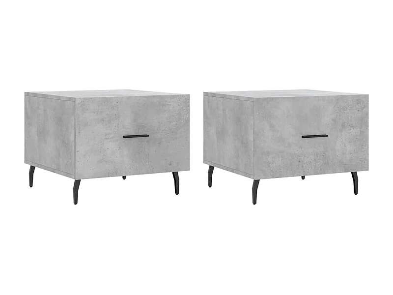 Lot de 2 Tables basses-Tables d'appoint gris béton 50x50x40 cm bois d'ingénierie SHL53687