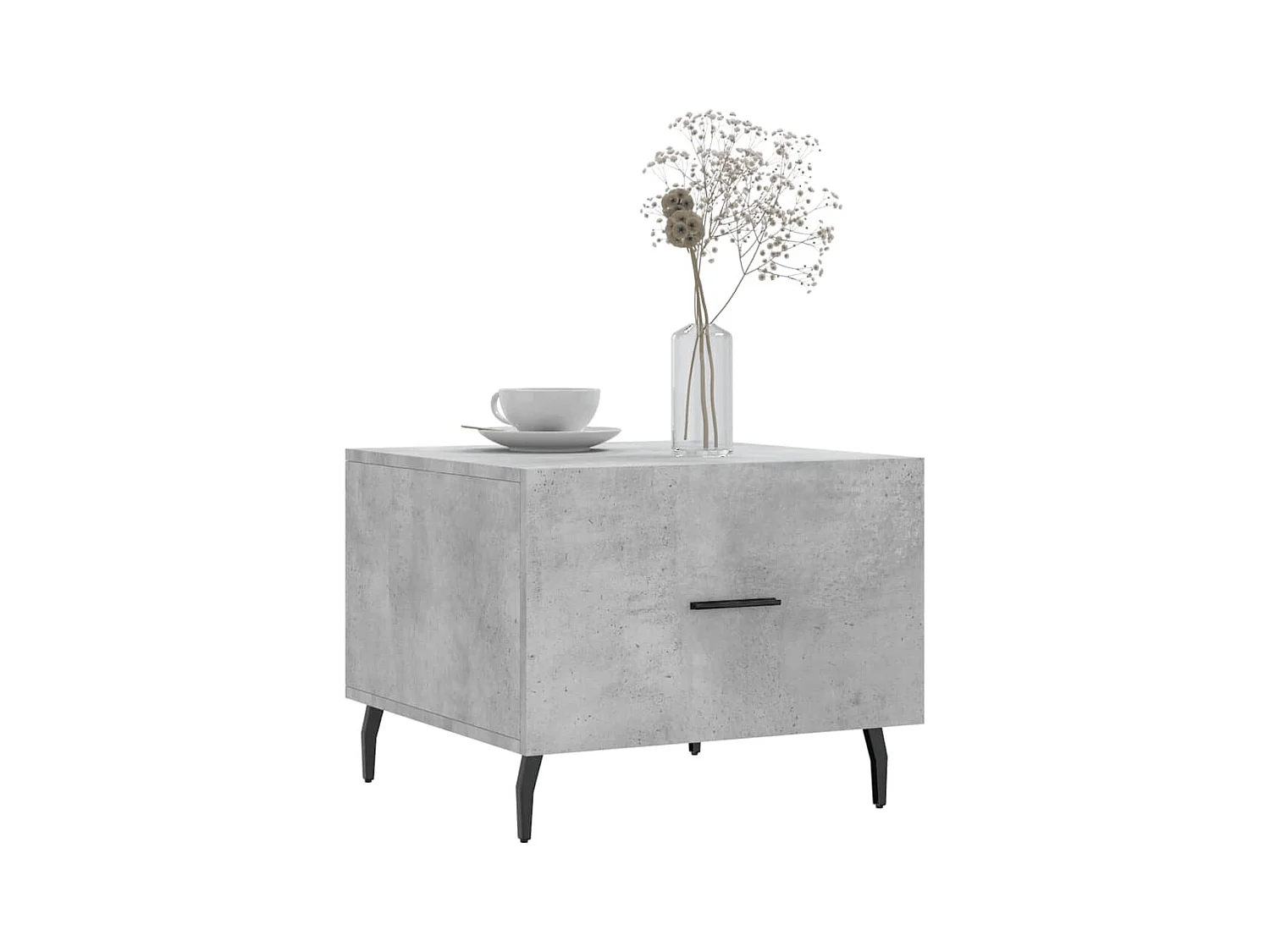 Conjunto de 2 Mesas de Centro | Mesa de apoio | Mesa de café 50x50x40 cm madeira processada cinza cimento