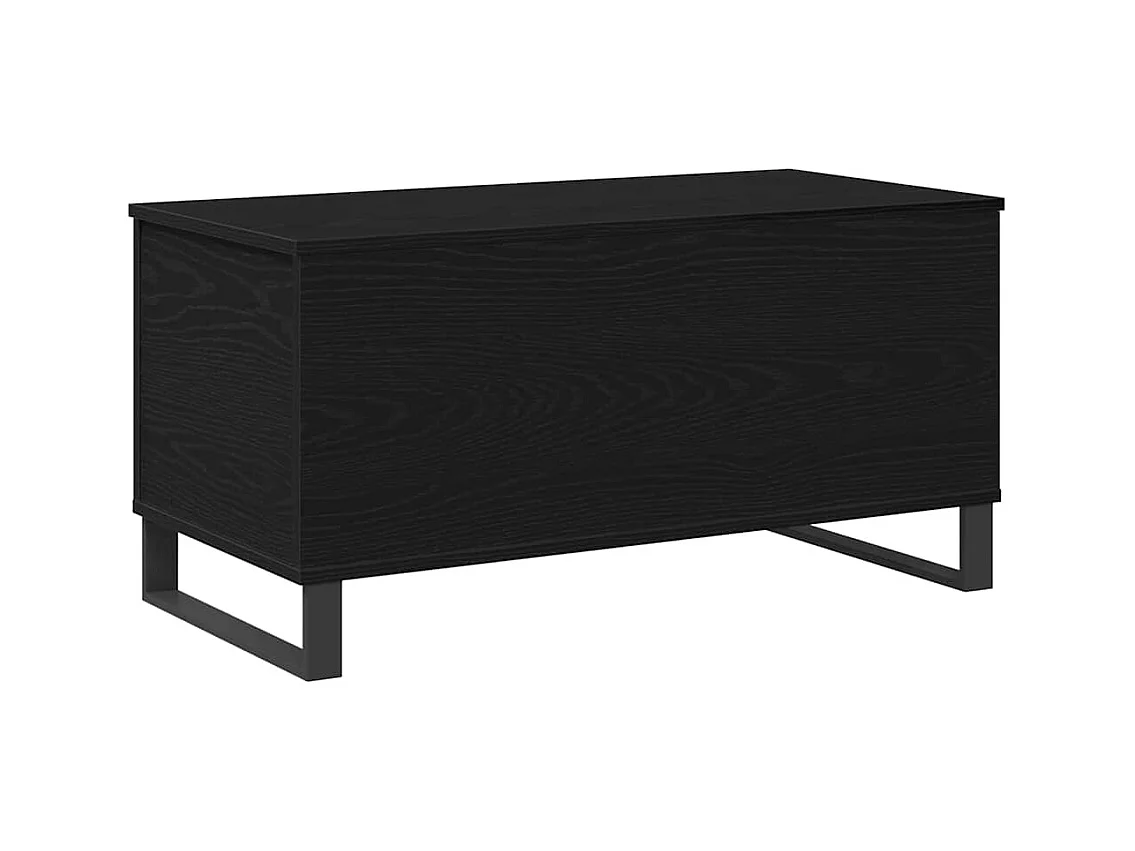 Mesa de centro-Mesa auxiliar-Mesita de centro madera contrachapada negro 90x90x28 cm SHL4808