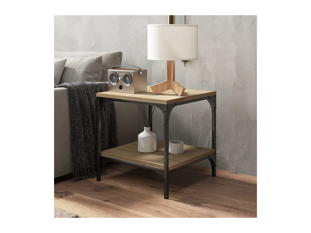 Mesa de centro | Mesa auxiliar madera contrachapada roble ahumado 60x44,5x45 cm SHL3233