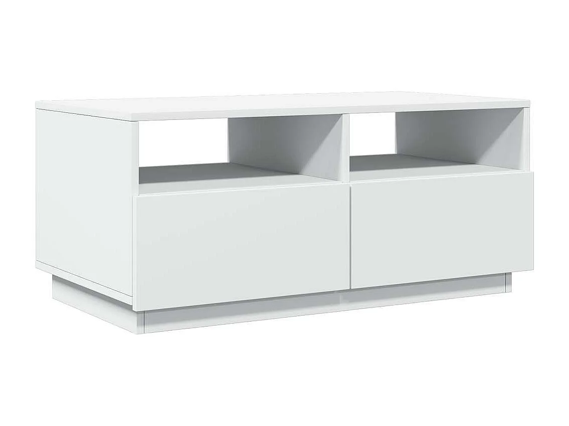 Couchtisch mit LED-Leuchten Weiß 90x49x40 cm SHL56360