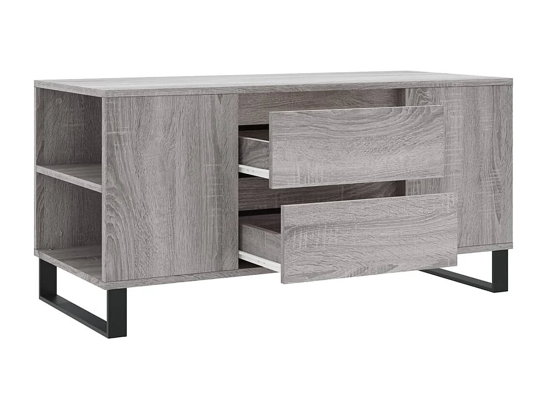 Mesa de centro | Mesa auxiliar tapa de vidrio acero roble ahumado 50x50x45 cm SHL3474