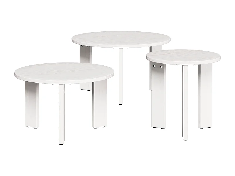 Ensemble de tables basses 3 pièces Blanc 47,5x47,5x27 cm SHL68760