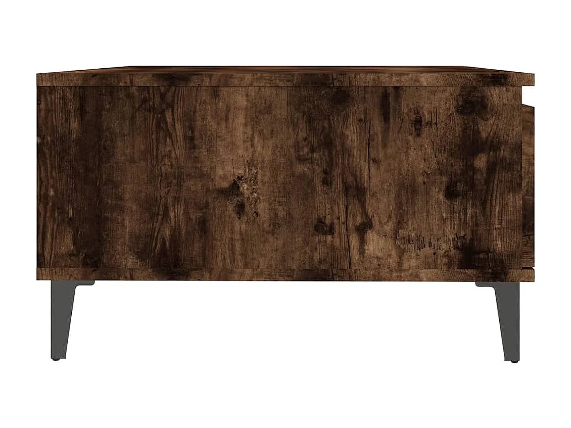 Mesa de centro | Mesa auxiliar madera contrachapada blanco brillo 60x50x36,5 cm SHL3125