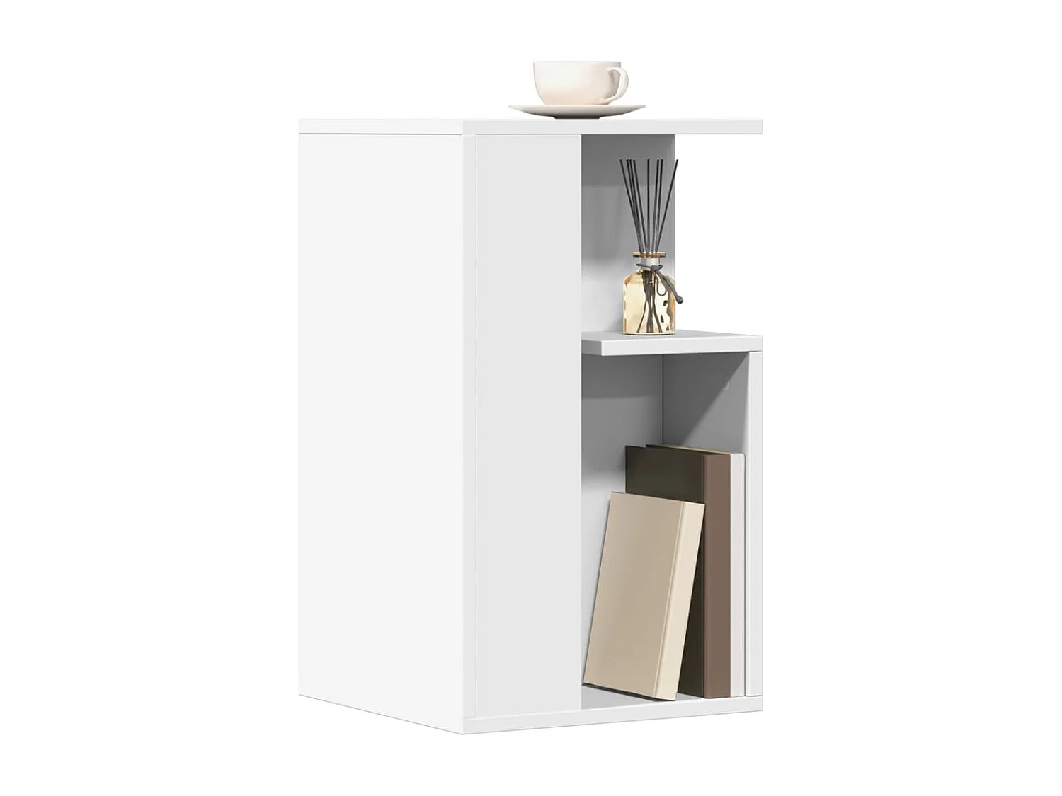 Mesa de centro-Mesa auxiliar de madera maciza de pino gris 55x55x30 cm SHL1082