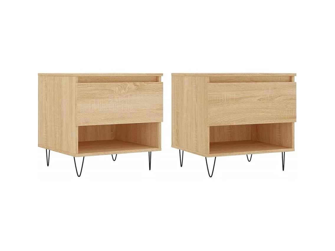 Mesa de centro | Mesa auxiliar madera y hierro roble ahumado 80x45x45 cm SHL917