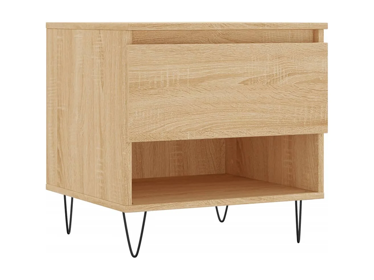 Mesa de centro | Mesa auxiliar madera y hierro roble ahumado 80x45x45 cm SHL917