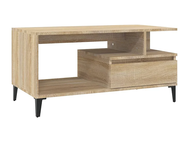 Mesa de centro | Mesa auxiliar madera contrachapada roble marrón 102x50x40 cm SHL4967