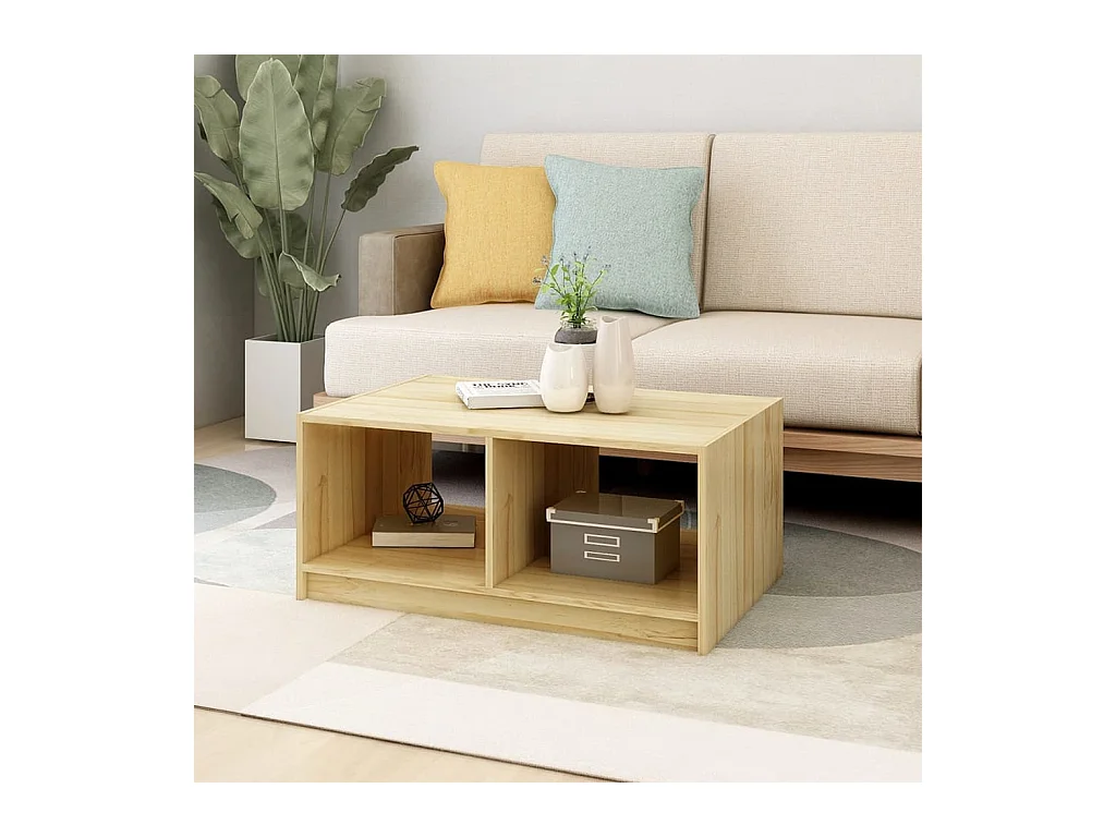 Mesa de centro | Mesa auxiliar de madera maciza de pino gris 110x55x45 cm SHL2463