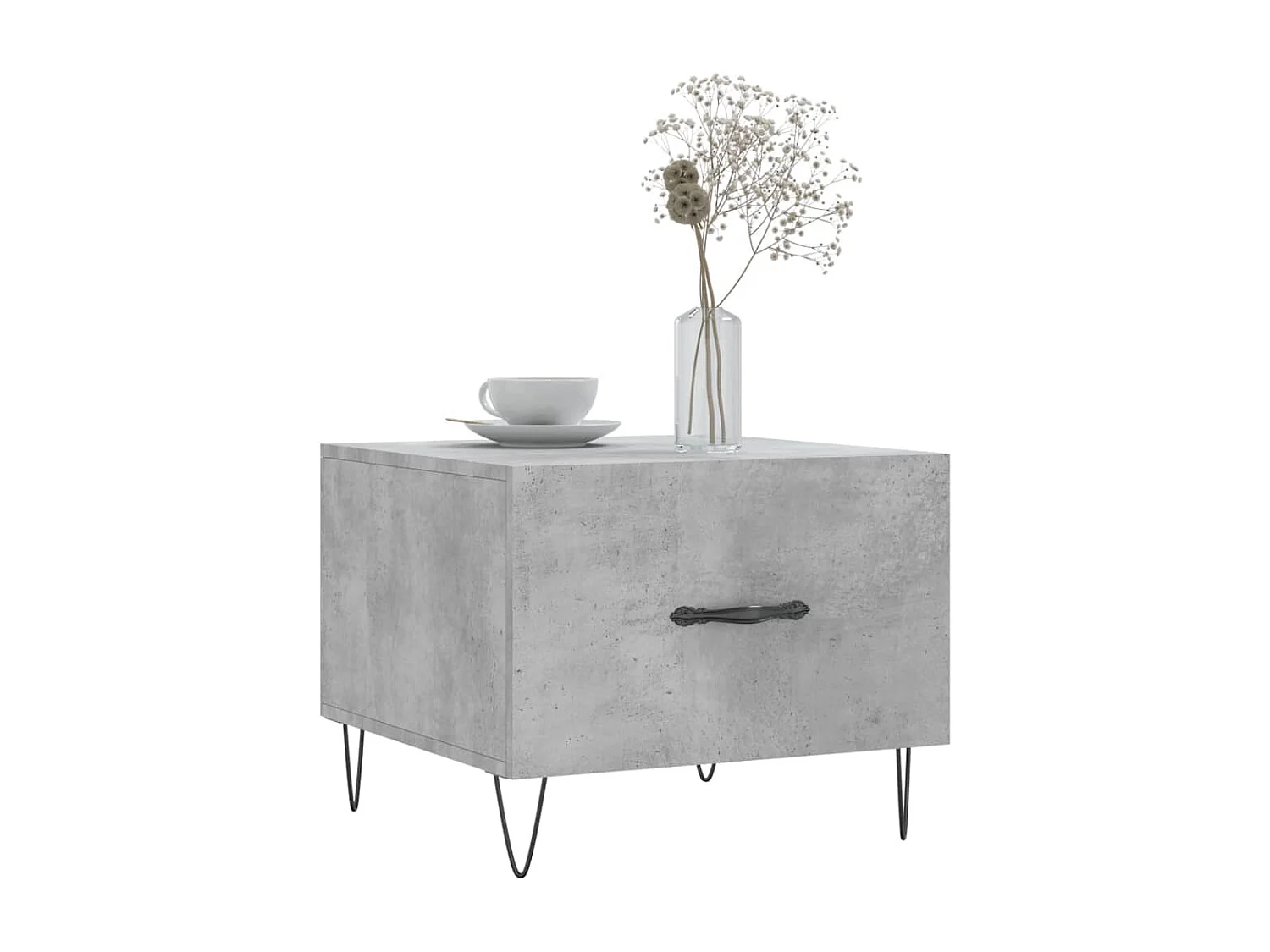 Couchtisch 2er Set-Sofatisch-Beistelltische Betongrau 50x50x40 cm Holzwerkstoff SHL35162