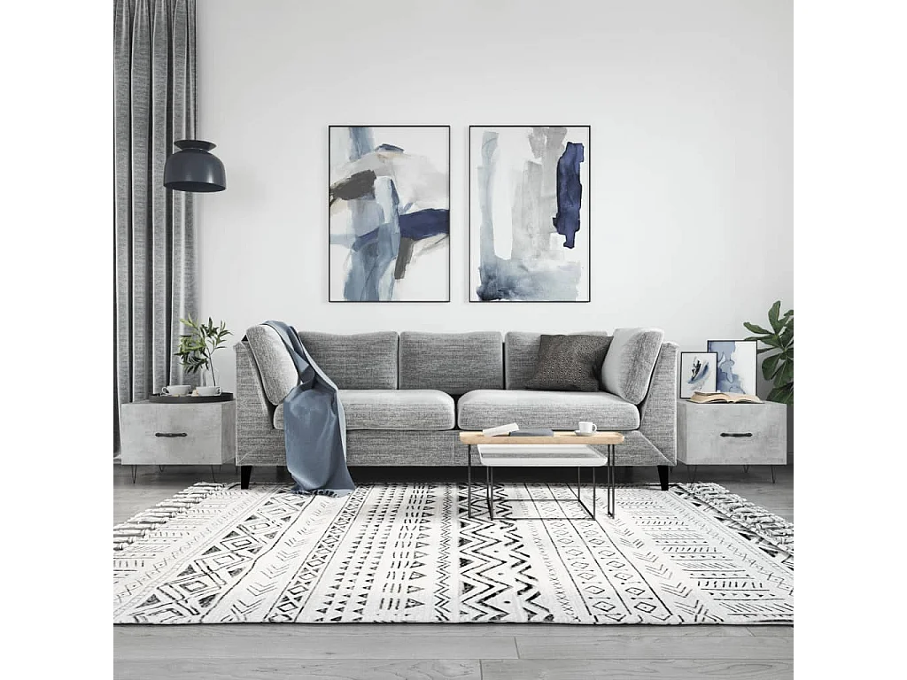 Couchtisch 2er Set-Sofatisch-Beistelltische Betongrau 50x50x40 cm Holzwerkstoff SHL35162