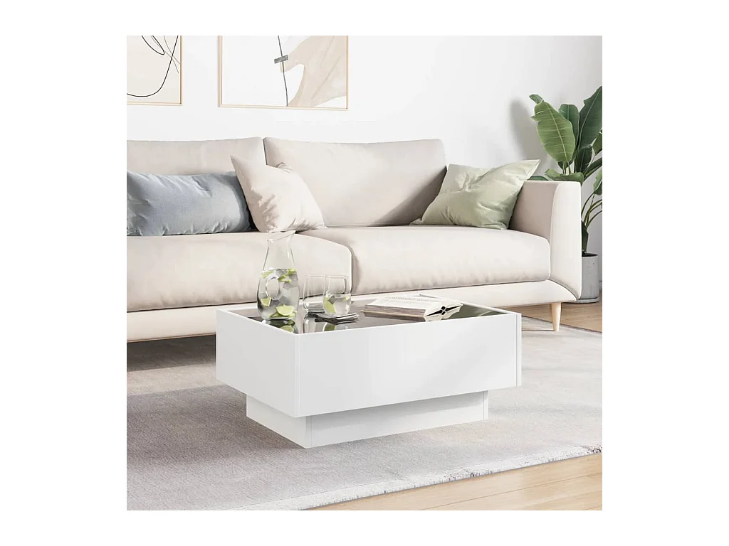 Mesa de centro-Mesa auxiliar madera contrachapada gris hormigón 60x60x42 cm SHL1026