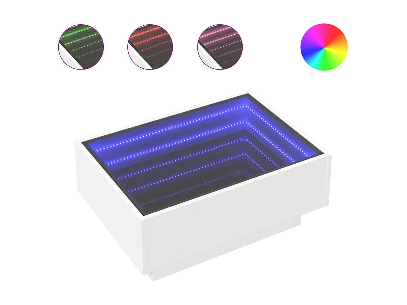 LED Couchtisch-Beistelltische-Sofatisch Weiß 70x50x30 cm Holzwerkstoff SHL55050