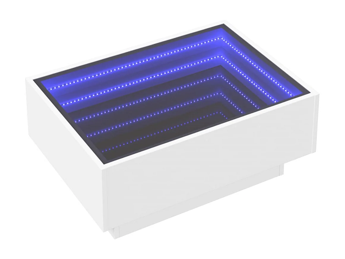 LED Couchtisch-Beistelltische-Sofatisch Weiß 70x50x30 cm Holzwerkstoff SHL55050