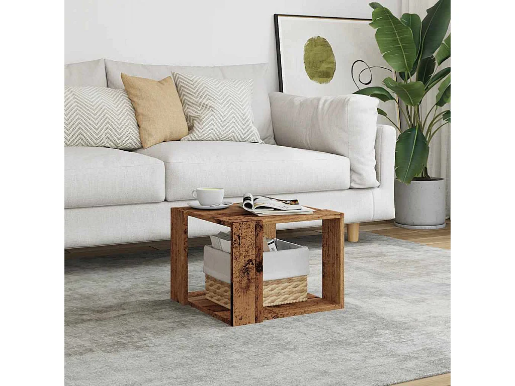 Mesa de centro-Mesa auxiliar negra 100x50x40 cm ratán sintético SHL2134