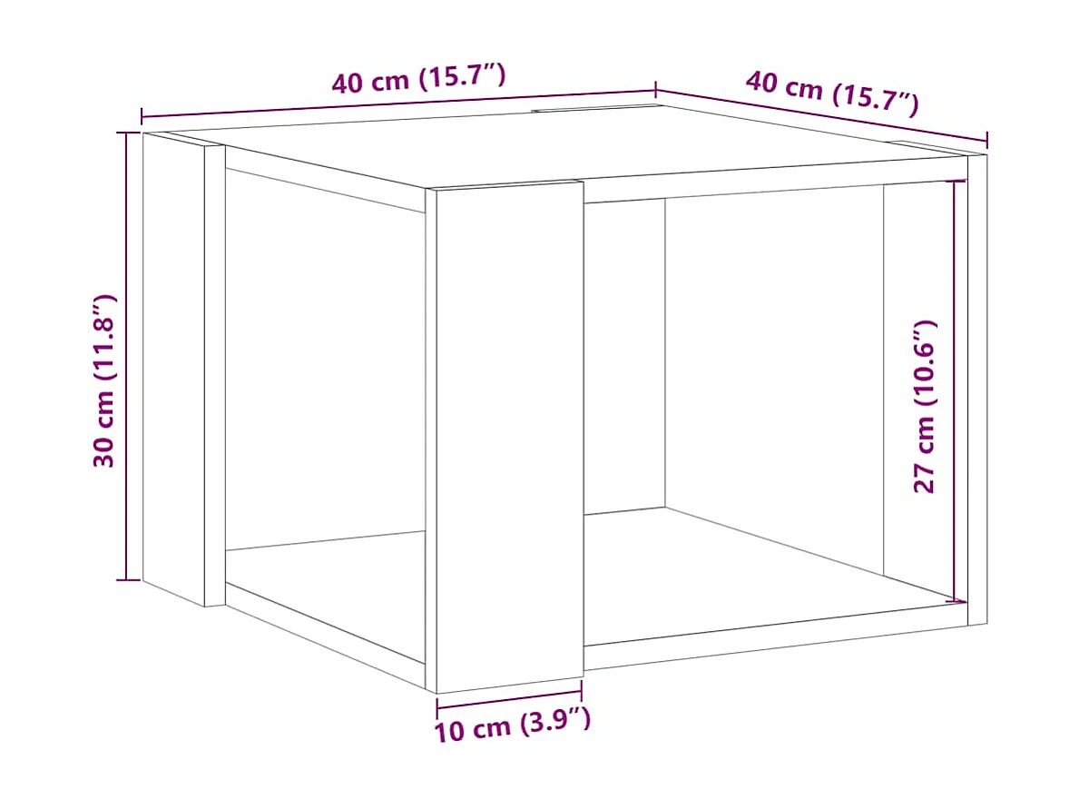 Couchtisch-Wohnzimmertisch-Beistelltische Altholz-Optik 40x40x30 cm Holzwerkstoff SHL48725