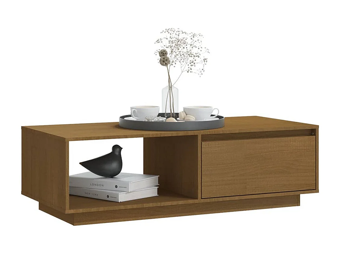 Mesa de centro | Mesa auxiliar de madera maciza de pino gris 110x55x45 cm SHL160935