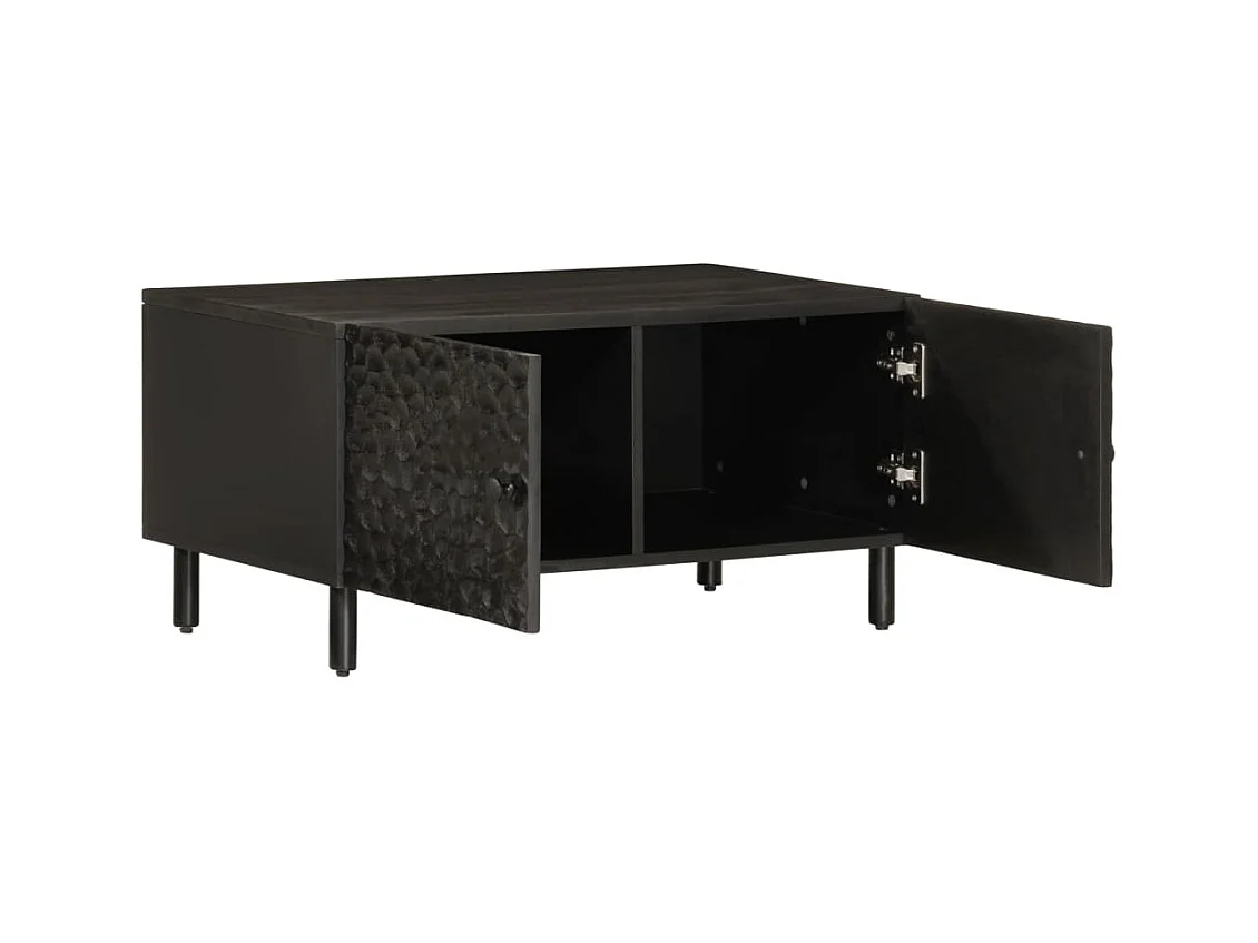 Table basse salon-Table d'appoint noir 80x50x40 cm bois massif de manguier SHL22352