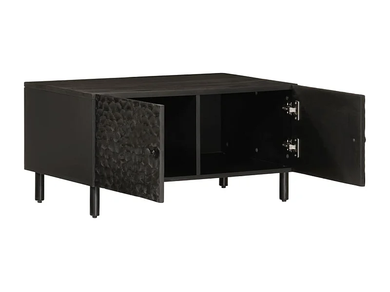 Couchtisch-Sofatisch-Beistelltische Schwarz 80x50x40 cm Massivholz Mango SHL5939