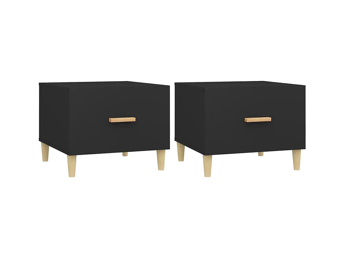 Tables basses 2 pcs noir 50x50x40 cm bois d'ingénierie SHL83299