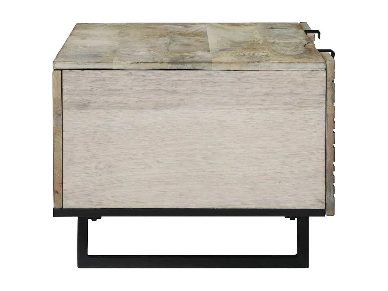 Table basse salon avec étagère de stockage avec porte Blanc Noir 100x50x40 cm SHL85187
