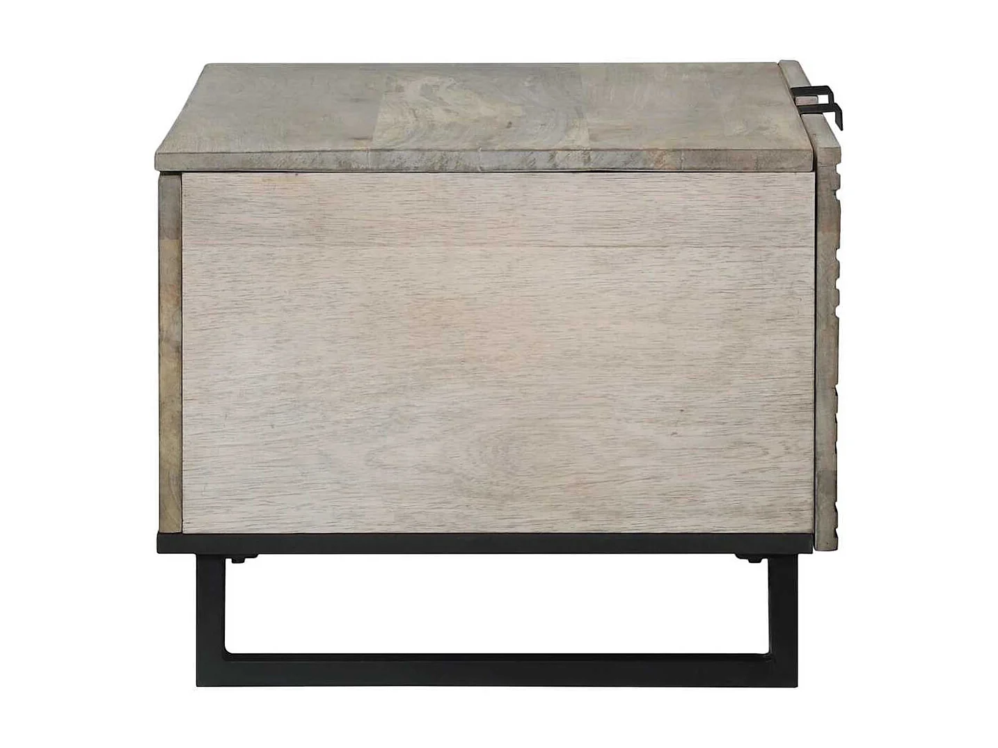 Table basse salon-Table d'appoint Blanc, Noir 80x50x40 cm bois de manguier massif SHL84787