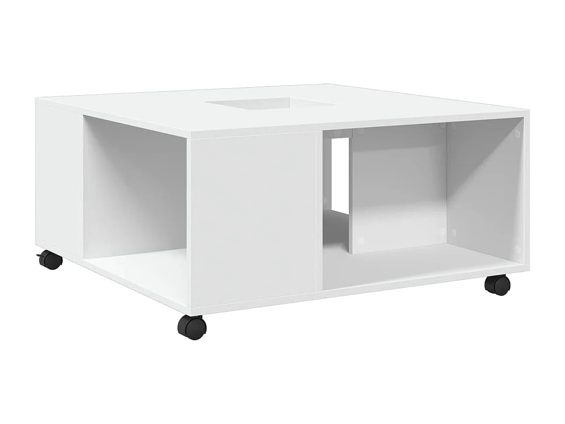 Couchtisch-Wohnzimmertisch-Beistelltische Weiß 80x80x40 cm Holzwerkstoff SHL96534