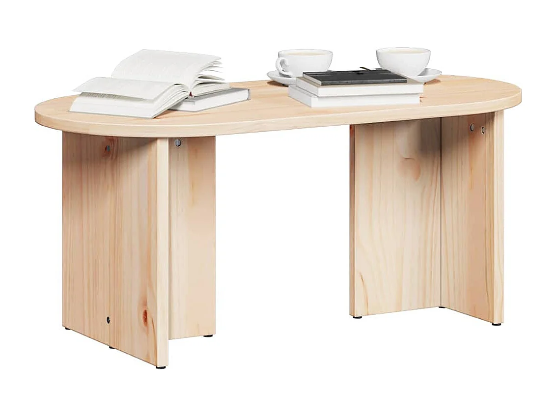 Salontafel | Bijzettafel Naturel 80 x 39.5 x 35 cm Massief grenenhout