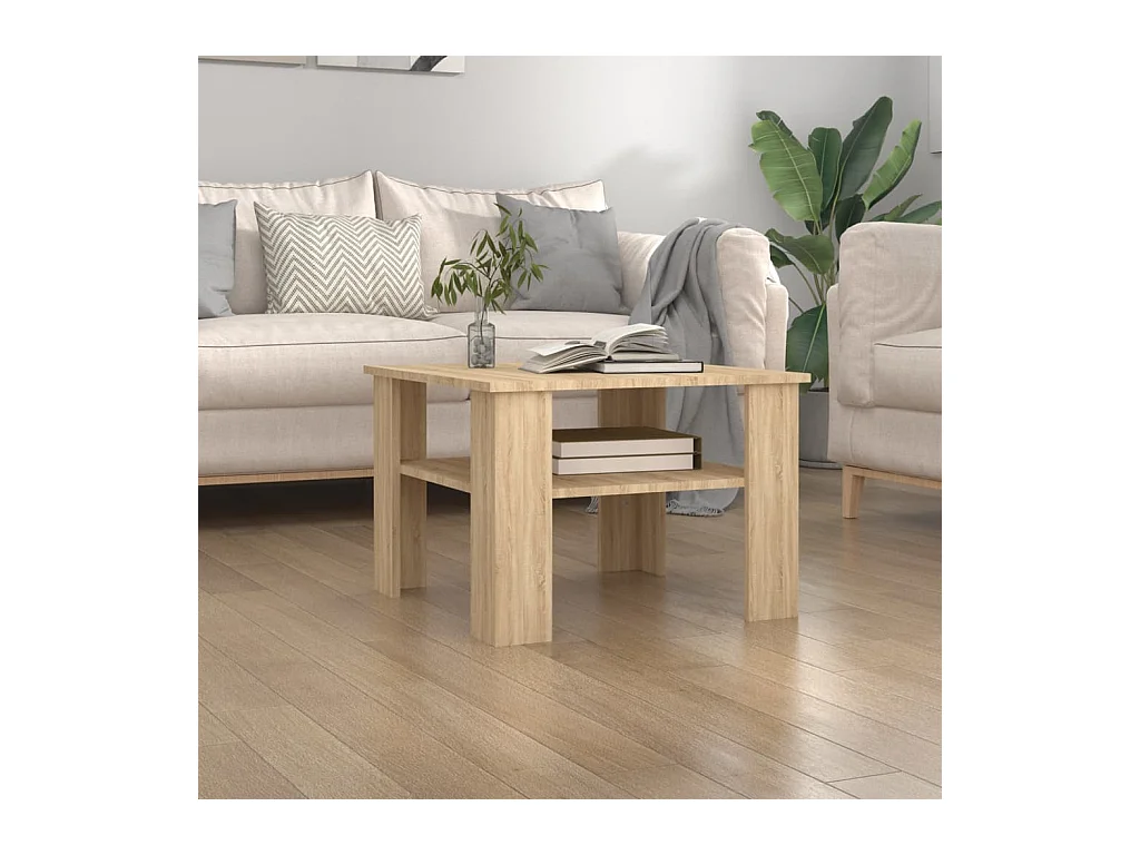 Table basse salon-Table d'appoint Chêne sonoma 60x60x42 cm Bois d’ingénierie SHL75761