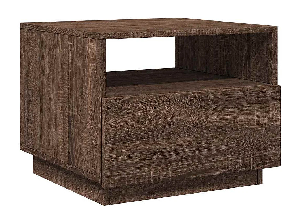 Couchtisch mit LED-Leuchten Braun Eichen-Optik 50x49x40 cm SHL50643