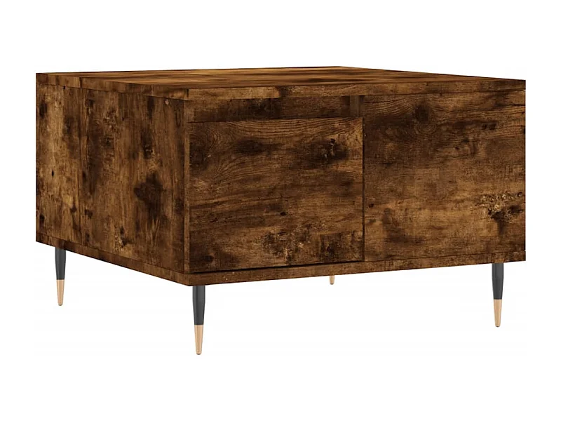 Mesa de centro | Mesa auxiliar madera ingeniería metal roble marrón 95x95x45 cm SHL4348