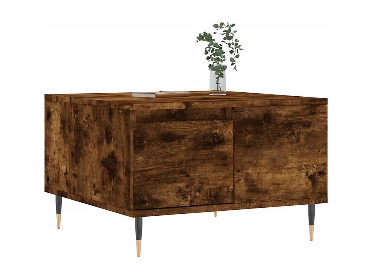 Couchtisch-Wohnzimmertisch-Beistelltische Räuchereiche 55x55x36,5 cm Holzwerkstoff SHL39736